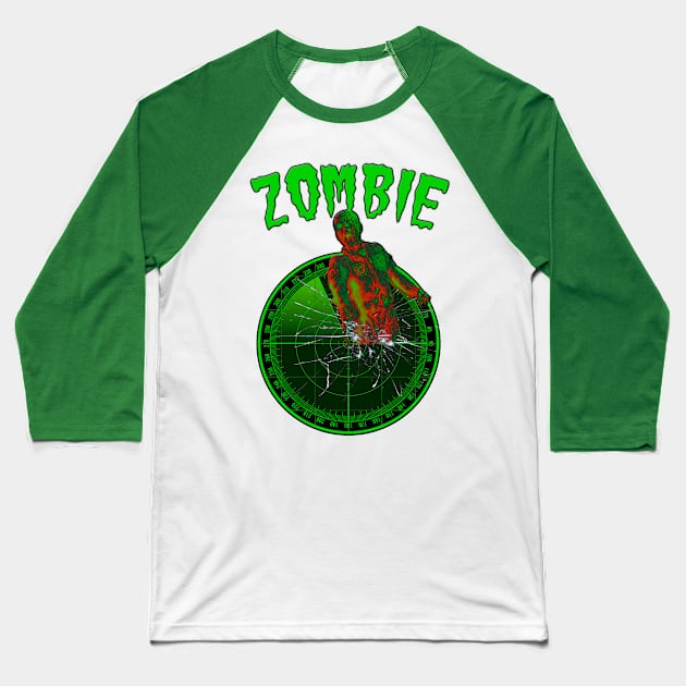 Halloween Air Force: Zombie In The Control Room Baseball T-Shirt by aastal72